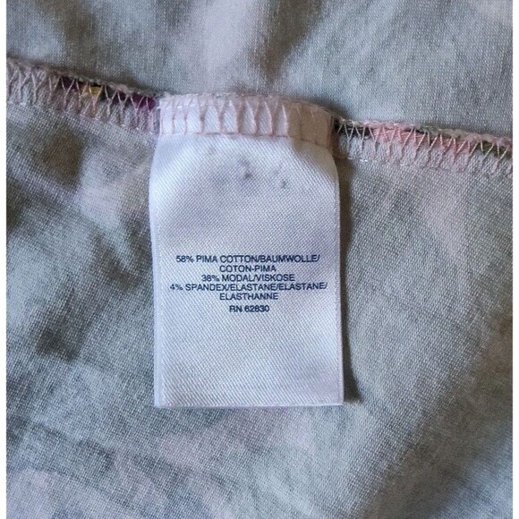 Land's End XL Sz 18 Maxi Dress V Neck Palm Leaves Pink Green Tropical Crossover - Picture 8 of 9